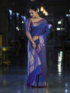 Banarasee Handloom Dual Tone Semi Silk Saree With Buti Design & Border-Blue