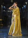 Banarasee Handwoven Tissue Saree With Embroidered Ghungroo Work-Yellow