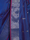 Banarasee Handloom Dual Tone Semi Silk Saree With Buti Design & Border-Blue