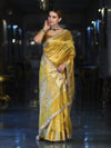 Banarasee Handwoven Tissue Saree With Embroidered Ghungroo Work-Yellow