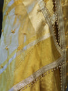 Banarasee Handwoven Tissue Saree With Embroidered Ghungroo Work-Yellow