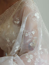 Banarasee Handwoven Organza Floral Embroidery Saree-White