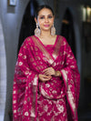 Banarasee Zari Work Chiffon Salwar Kameez Fabric With Dupatta Set-Deep Pink
