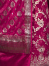 Banarasee Zari Work Chiffon Salwar Kameez Fabric With Dupatta Set-Deep Pink