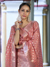 Banarasee Cotton Silk Zari Work Salwar Kameez Fabric With Dupatta Set-Peach
