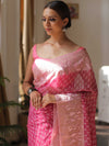 Banarasee Pure Georgette Saree With Embroidery Work-Pink
