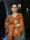 Pure Handloom Khadi Cotton Hand-Dyed Batik Pattern Salwar Kameez Dupatta Set-Blue & Brown