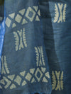 Pure Handloom Khadi Cotton Hand-Dyed Batik Pattern Salwar Kameez Dupatta Set-Blue & Brown