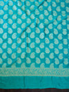 Banarasee Cotton Silk Zari Buta Work Salwar Kameez Fabric With Dupatta Set-Turquoise Green