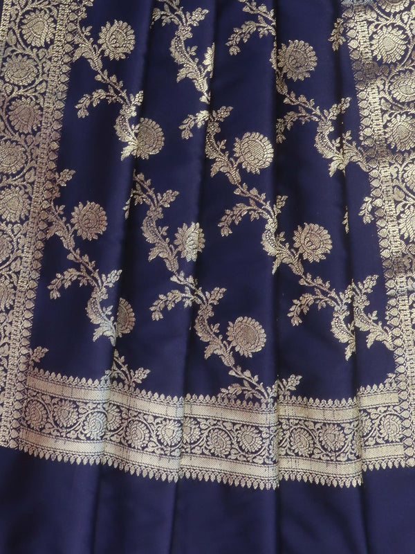 Banarasee Brocade Salwar Kameez Fabric With Art Silk Dupatta Set-Moss Green & Navy Blue