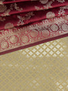 Banarasee Brocade Salwar Kameez Fabric With Art Silk Dupatta Set-Beige & Maroon