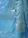 Banarasee Cotton Silk Zari Work Salwar Kameez Fabric With Dupatta Set-Light Blue
