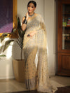 Banarasee Pure Georgette Saree With Embroidery Work-Beige
