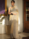 Banarasee Pure Georgette Saree With Embroidery Work-Beige
