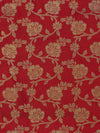 Banarasee Brocade Salwar Kameez Fabric With Cotton Silk Dupatta-Slate Blue & Red