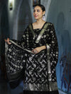 Banarasee Zari Work Chiffon Salwar Kameez Fabric With Dupatta Set-Black