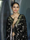 Banarasee Zari Work Chiffon Salwar Kameez Fabric With Dupatta Set-Black