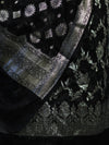 Banarasee Zari Work Chiffon Salwar Kameez Fabric With Dupatta Set-Black