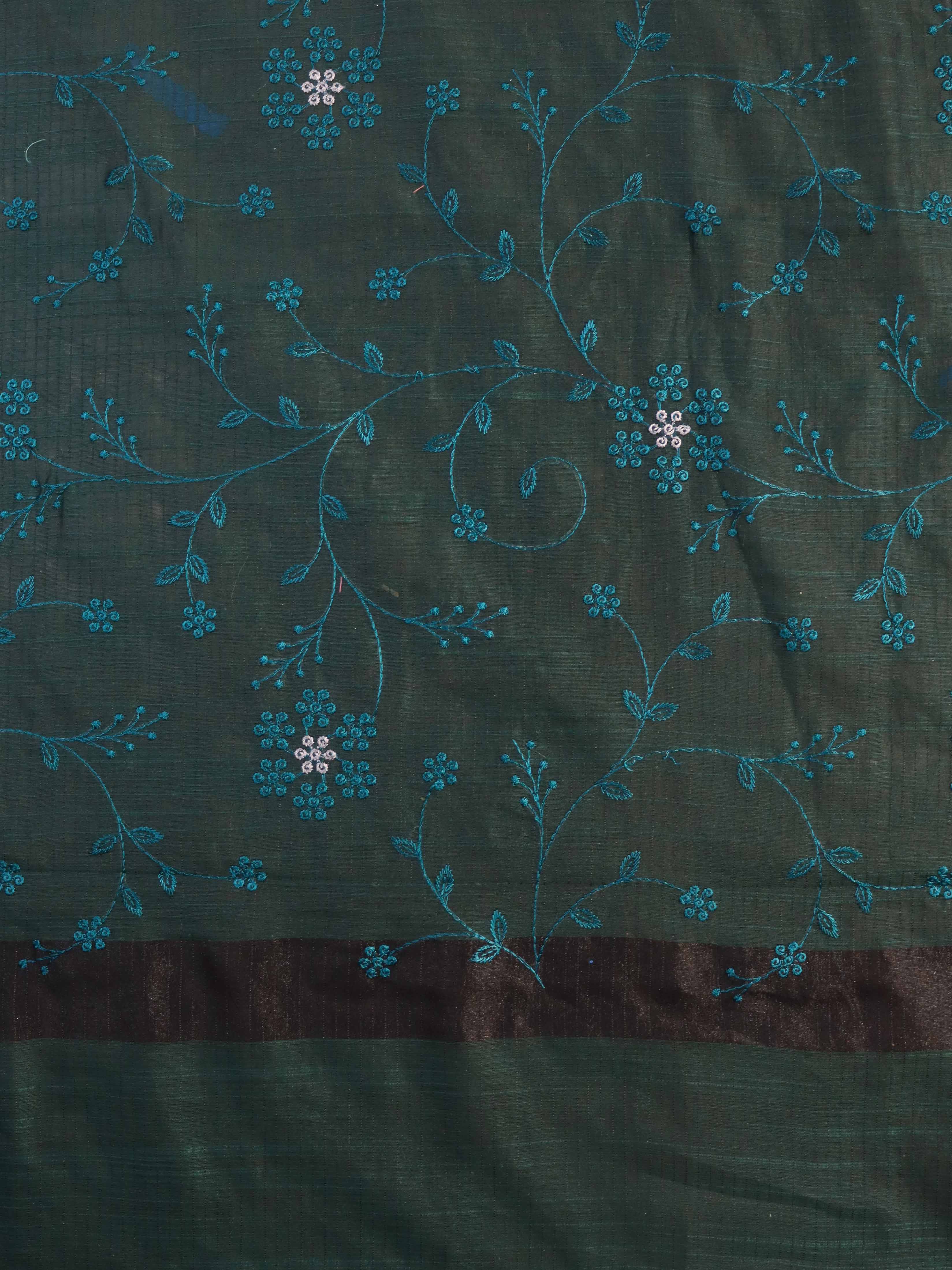 Banarasee Brocade Salwar Kameez Fabric With Cotton Silk Dupatta Set-Orange & Teal