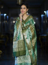 Banarasee Zari & Resham Embroidered Chanderi Salwar Kameez With Multicolor Dupatta Set-Green