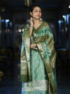 Banarasee Zari & Resham Embroidered Chanderi Salwar Kameez With Multicolor Dupatta Set-Green