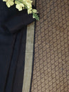 Banarasee Brocade Salwar Kameez Fabric With Cotton Silk Dupatta Set-Beige & Black