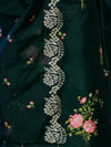 Banarasee Resham Embroidered Chanderi Salwar Kameez With Organza Dupatta Set-Green