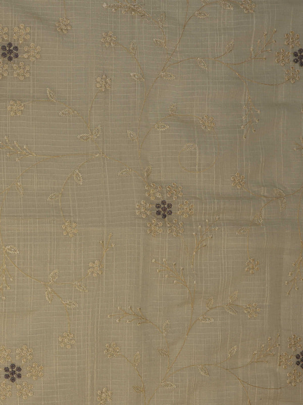 Banarasee Brocade Salwar Kameez Fabric With Contrast Dupatta Set-Mustard Yellow & Light Blue