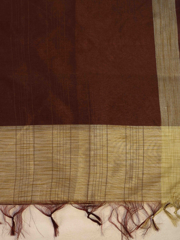Banarasee Brocade Salwar Kameez Fabric With Cotton Silk Dupatta-Sandy Yellow & Brown
