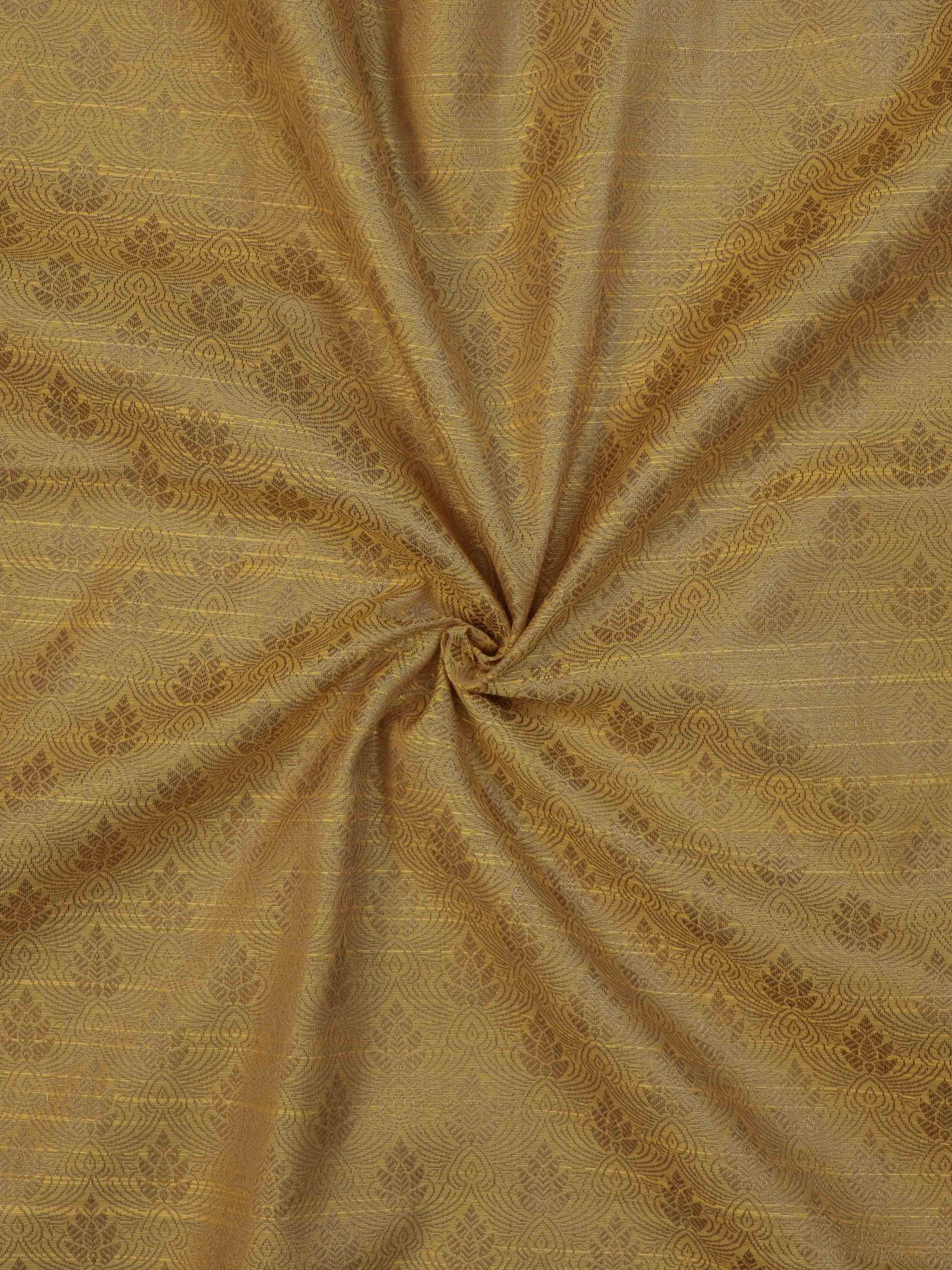 Banarasee Brocade Salwar Kameez Fabric With Cotton Silk Dupatta-Pink & Yellow