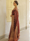 Banarasee Organza Mix Saree With Zari Buti Design & Border-Brown