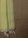 Banarasee Brocade Salwar Kameez Fabric With Cotton Silk Dupatta Set-Beige & Yellow