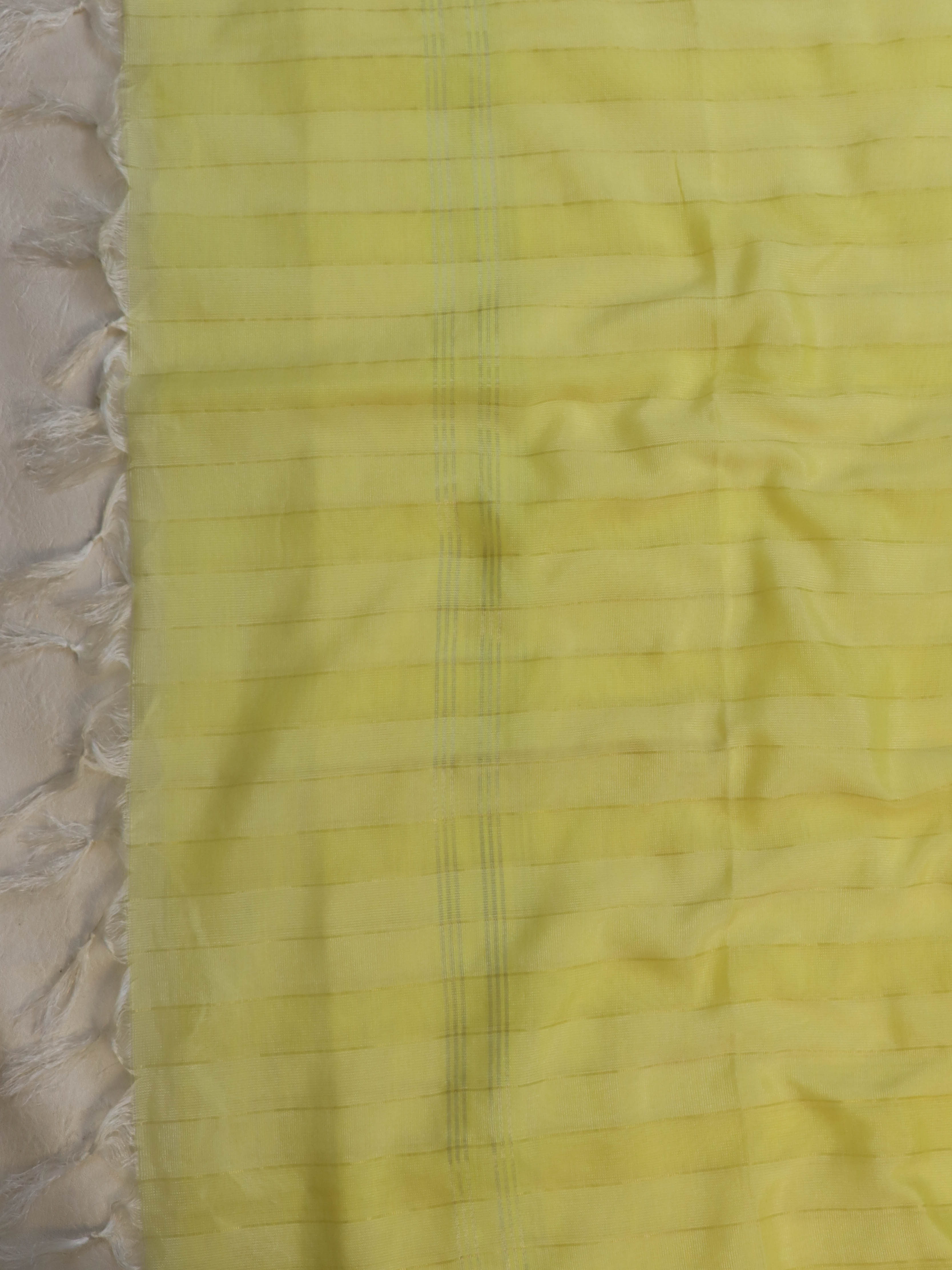 Banarasee Brocade Salwar Kameez Fabric With Cotton Silk Dupatta Set-Beige & Yellow