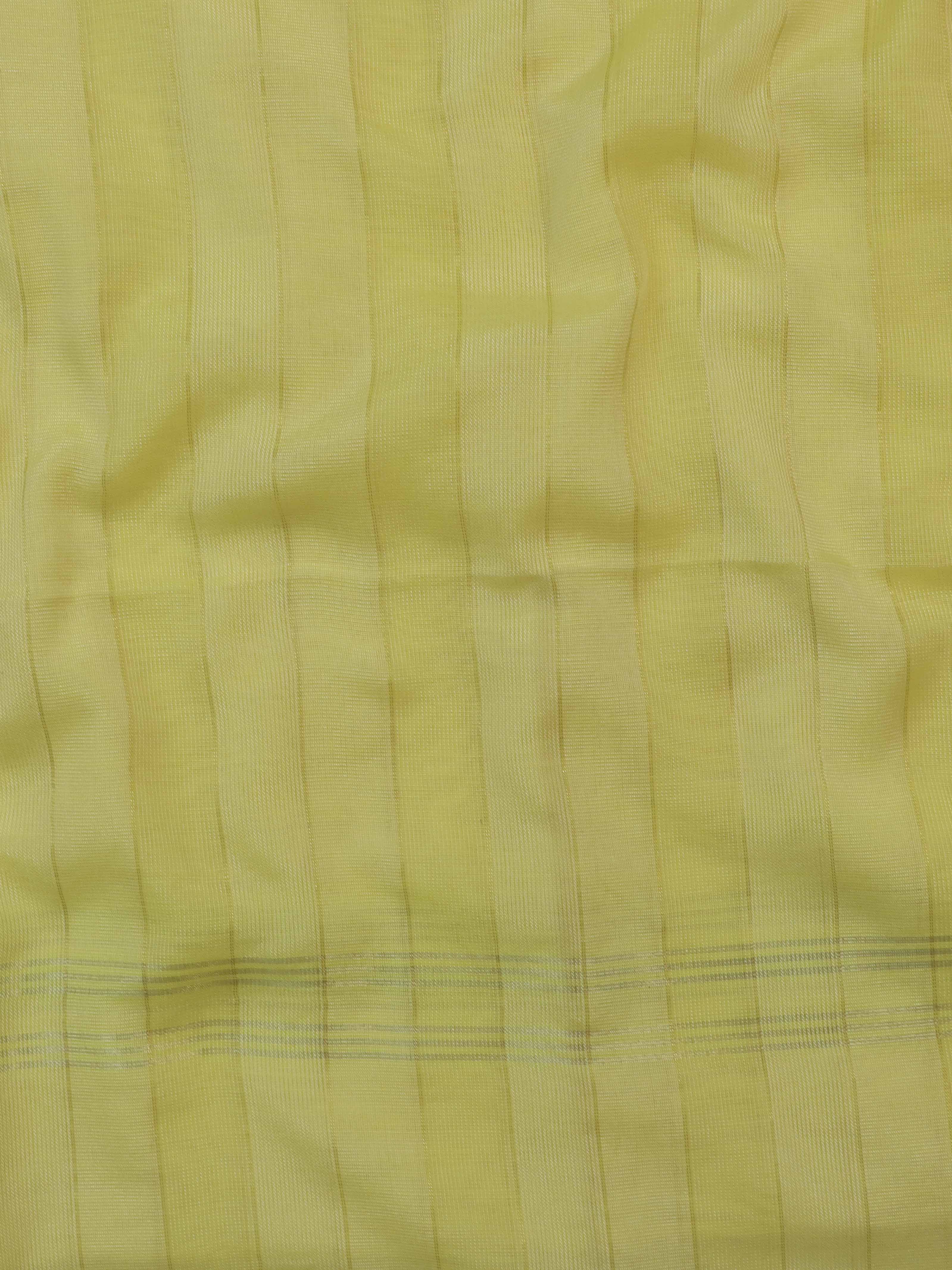 Banarasee Brocade Salwar Kameez Fabric With Cotton Silk Dupatta Set-Beige & Yellow
