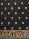 Banarasee Cotton Silk Salwar Kameez Fabric With Cotton Dupatta-Black & Red
