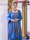 Banarasee Semi Katan Jamewar Weaving Salwar Kameez Fabric With Dupatta Set-Blue