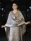 Banarasee Cotton Silk Zari Work Salwar Kameez Fabric With Dupatta Set-Brown