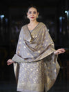 Banarasee Cotton Silk Zari Work Salwar Kameez Fabric With Dupatta Set-Brown