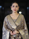 Banarasee Cotton Silk Zari Work Salwar Kameez Fabric With Dupatta Set-Brown