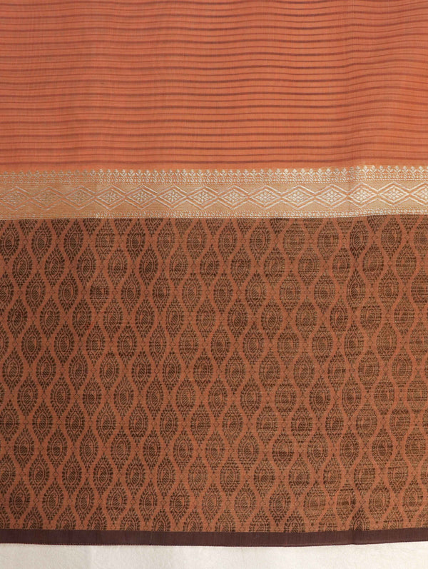Banarasee Chanderi Cotton Silk Salwar Kameez Fabric With Cotton Silk Dupatta-Coral & Black