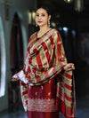 Banarasee Semi Katan Zari Work Salwar Kameez Fabric With Dupatta Set-Maroon