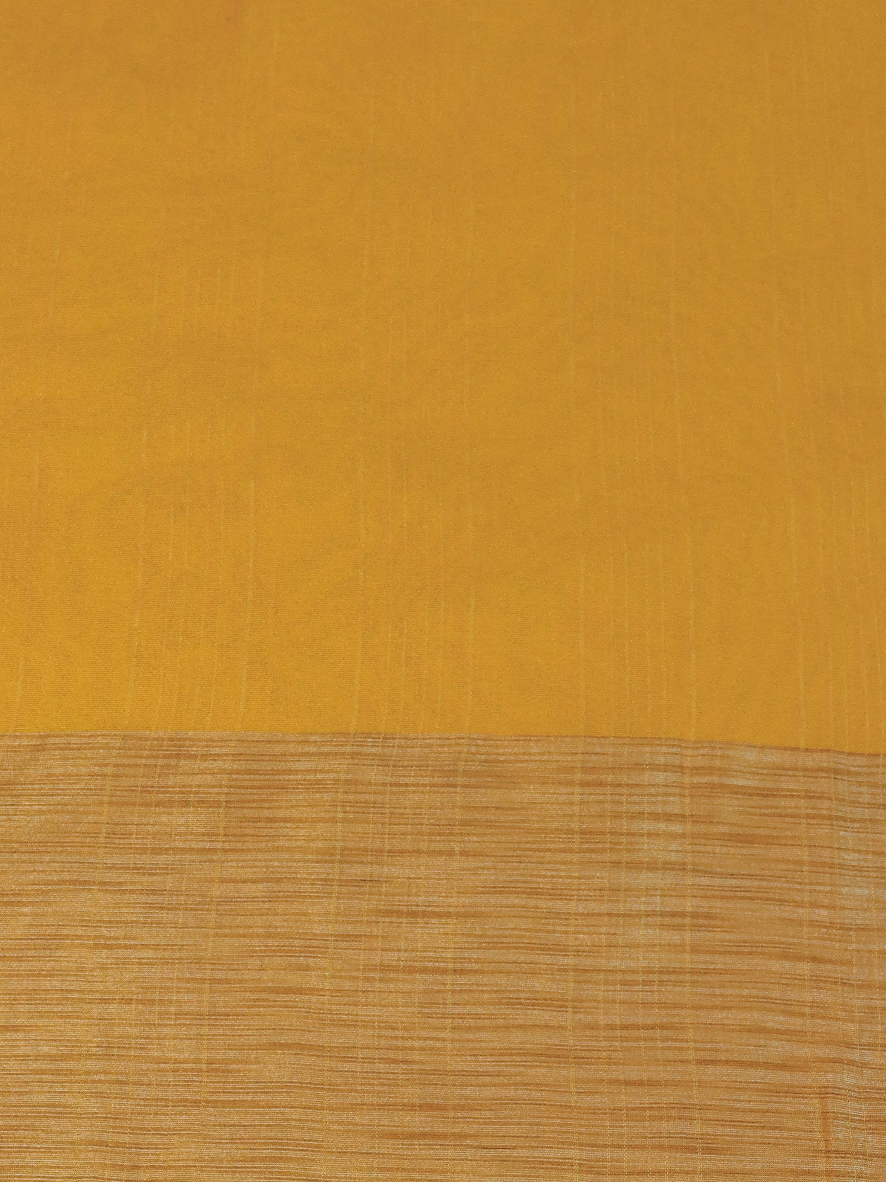 Banarasee Chanderi Cotton Silk Salwar Kameez Fabric With Cotton Silk Dupatta-Olive Green & Yellow
