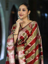 Banarasee Semi Katan Zari Work Salwar Kameez Fabric With Dupatta Set-Maroon