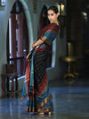 Banarasee Handloom Semi Silk Saree With Stripes Design-Multicolor