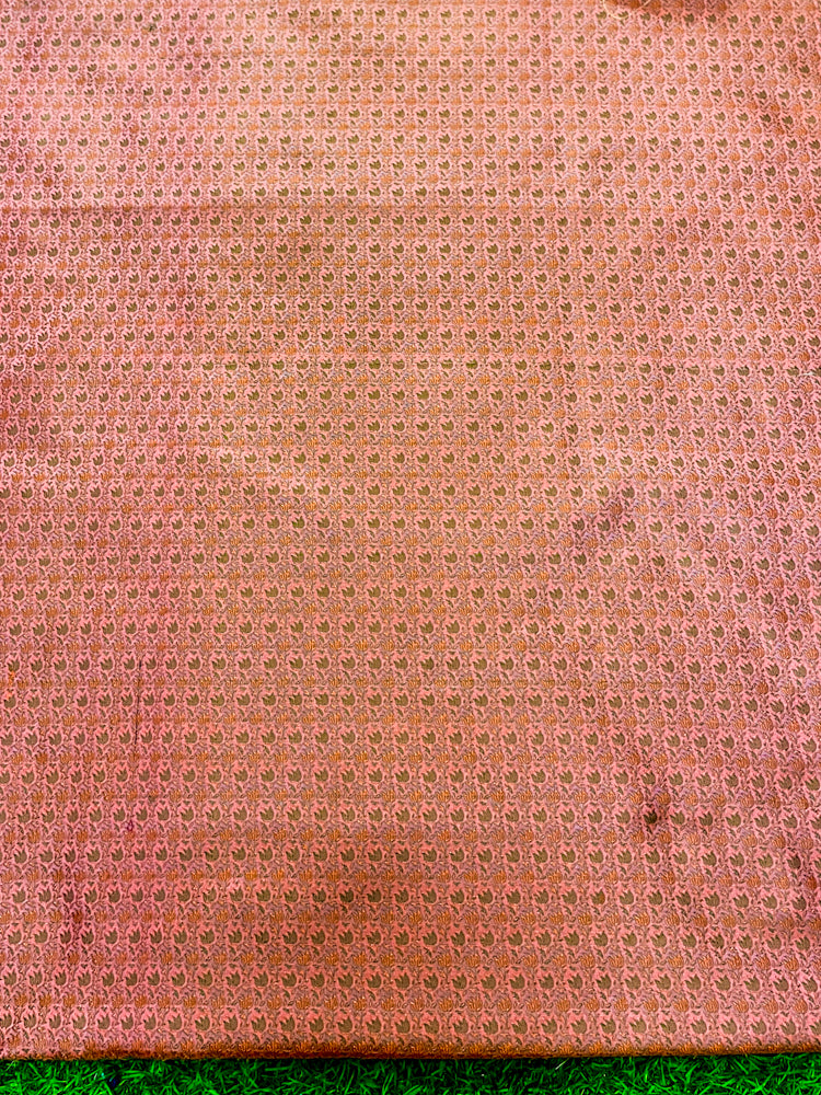 Banarasee Semi Katan Jamewar Weaving Salwar Kameez Fabric With Dupatta Set-Peach