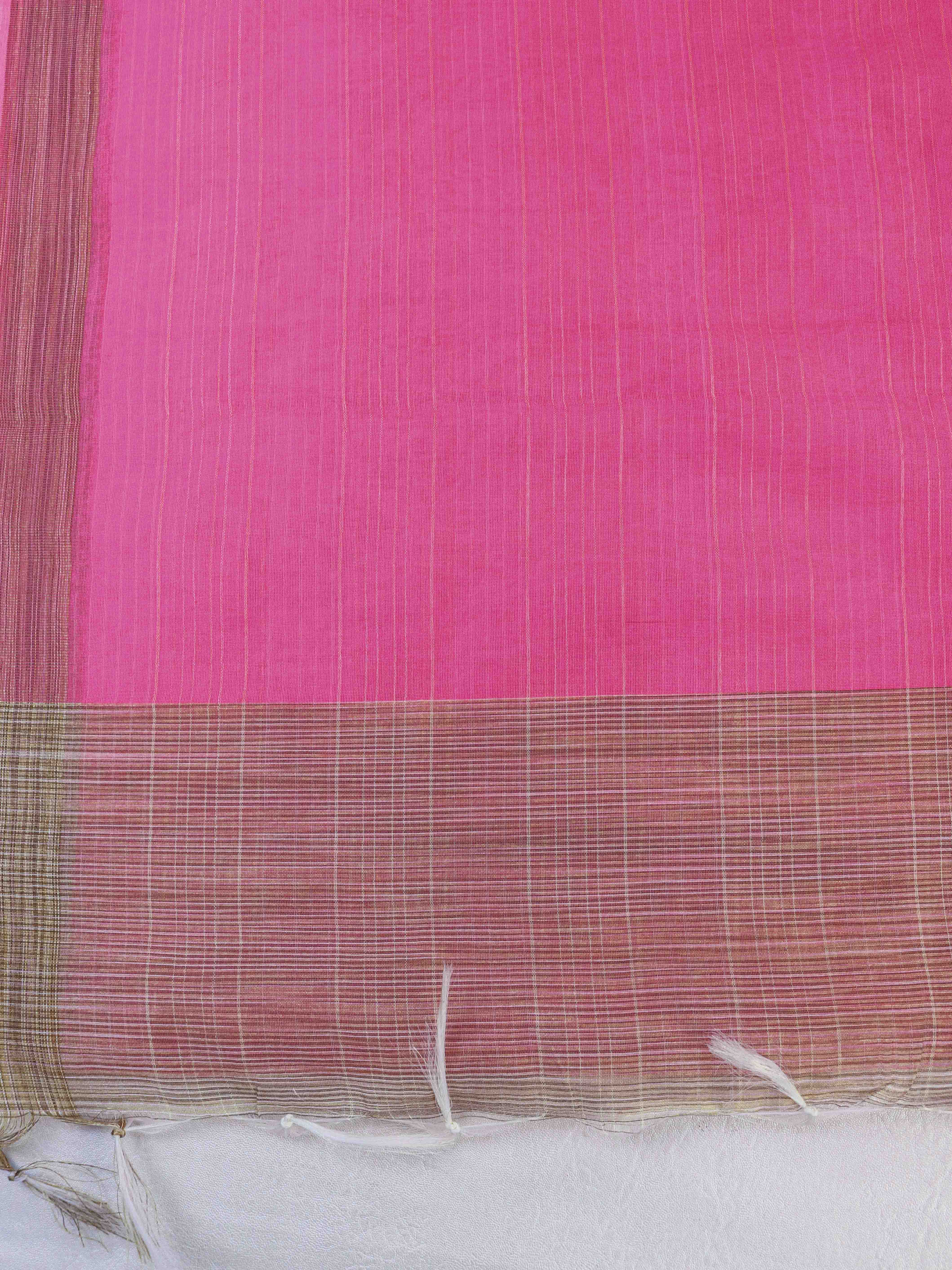 Banarasee Chanderi Cotton Silk Salwar Kameez Fabric With Cotton Silk Dupatta-Coral Pink