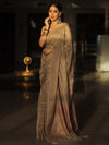 Banarasee Cotton Silk Mix Banswada Sari With Antique Zari Design-Beige