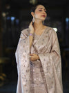 Banarasee Cotton Silk Zari Work Salwar Kameez Fabric With Dupatta Set-Dusty Pink