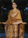 Banarasee Cotton Silk Zari Work Salwar Kameez Fabric With Dupatta Set-Mustard Yellow
