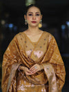 Banarasee Cotton Silk Zari Work Salwar Kameez Fabric With Dupatta Set-Mustard Yellow